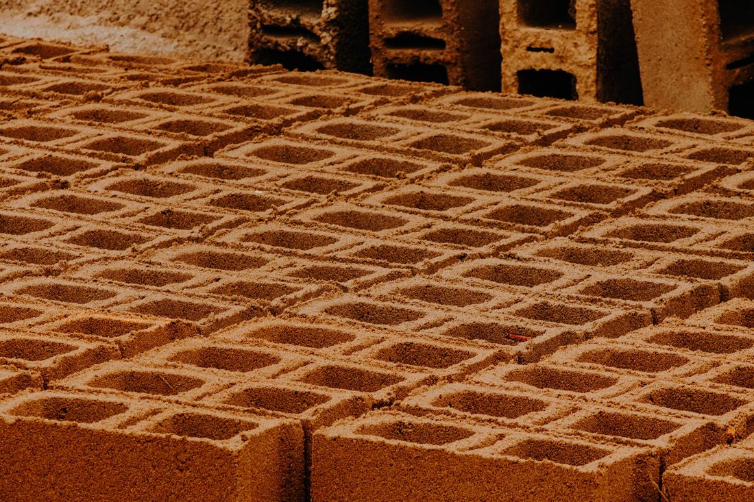 Close-up of interlocking brick pattern